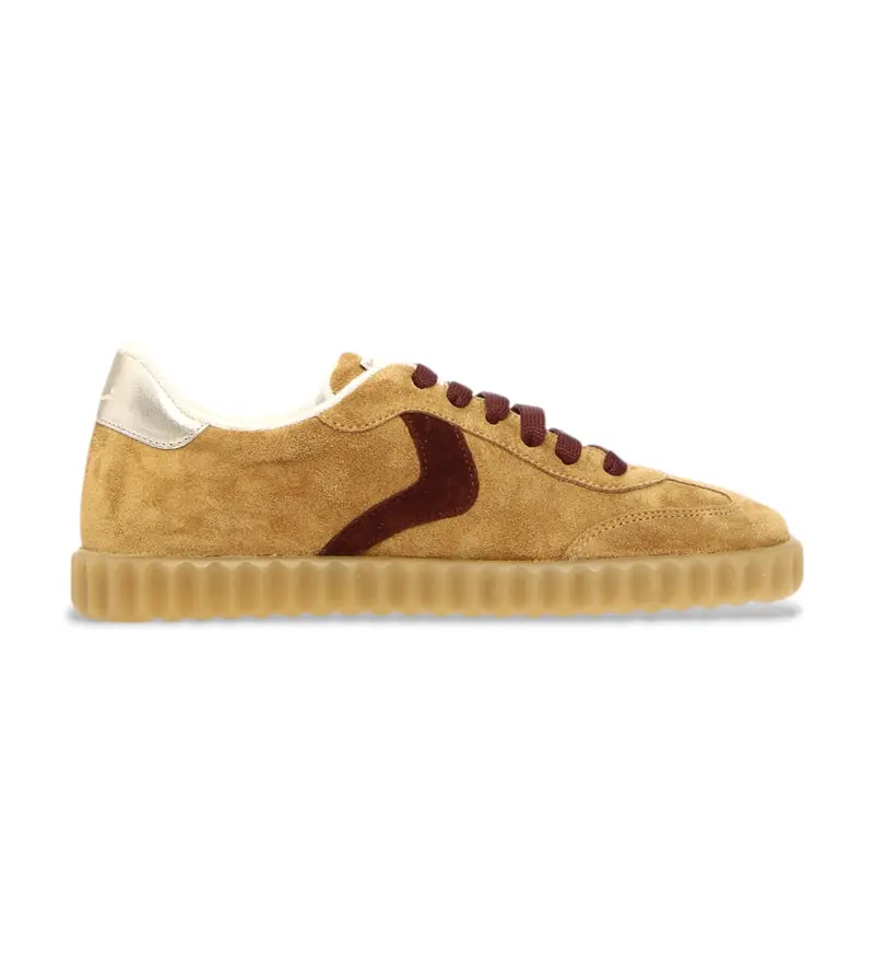 per donna 2018630 Sneakers Ines in pelle beige (36), 1 a 3 cm, Stringhe, Casual