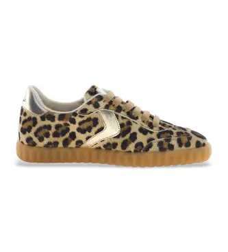 per donna 2018630 Sneakers Ines in pelle con stampa animalier (36), Basso, Stringhe, Casual, Animal Print