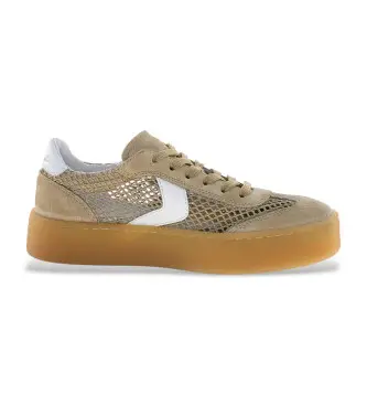 per donna 2019876 Sneakers beige Ines Mesh (36), Pelle, 1 a 3 cm, Stringhe, Casual