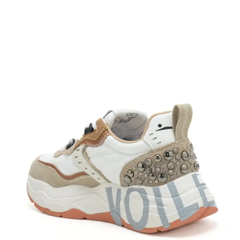 sneakers da donna club 105 in suede e tessuto tecnico beige chiaro bianco miniatura 2