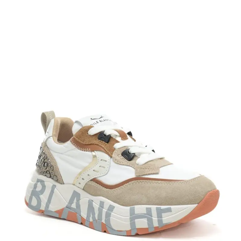 sneakers da donna club 105 in suede e tessuto tecnico beige chiaro bianco miniatura 3