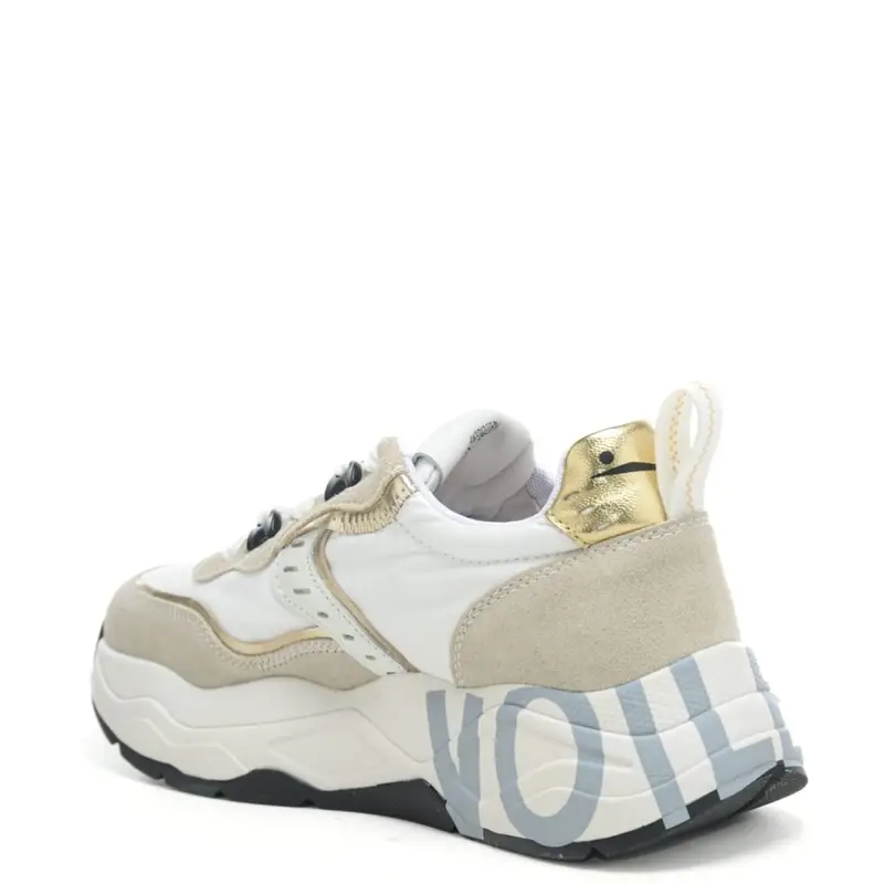 sneakers da donna club 105 in suede e tessuto tecnico bianco platino miniatura 3