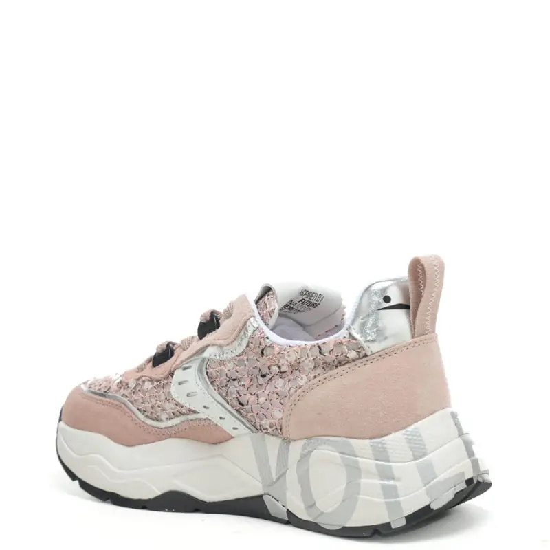 sneakers da donna club 105 in suede e tessuto tecnico con paillettes rosa miniatura 2