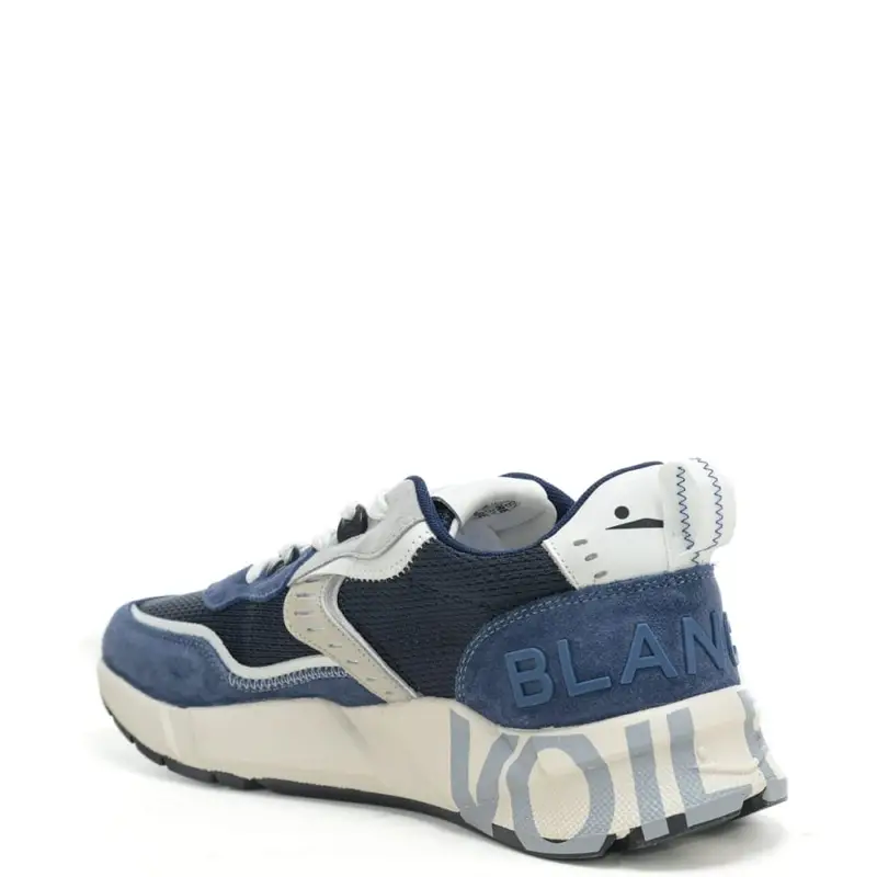 sneakers da uomo club 01 in suede e tessuto tecnico con maxi logo blu scuro miniatura 3