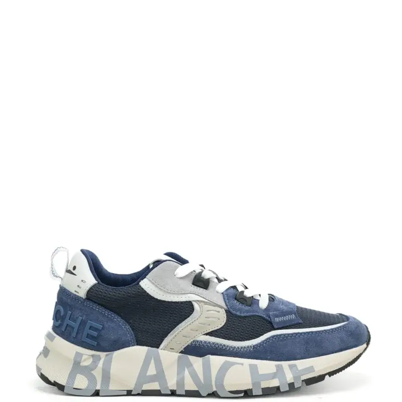 sneakers da uomo club 01 in suede e tessuto tecnico con maxi logo blu scuro