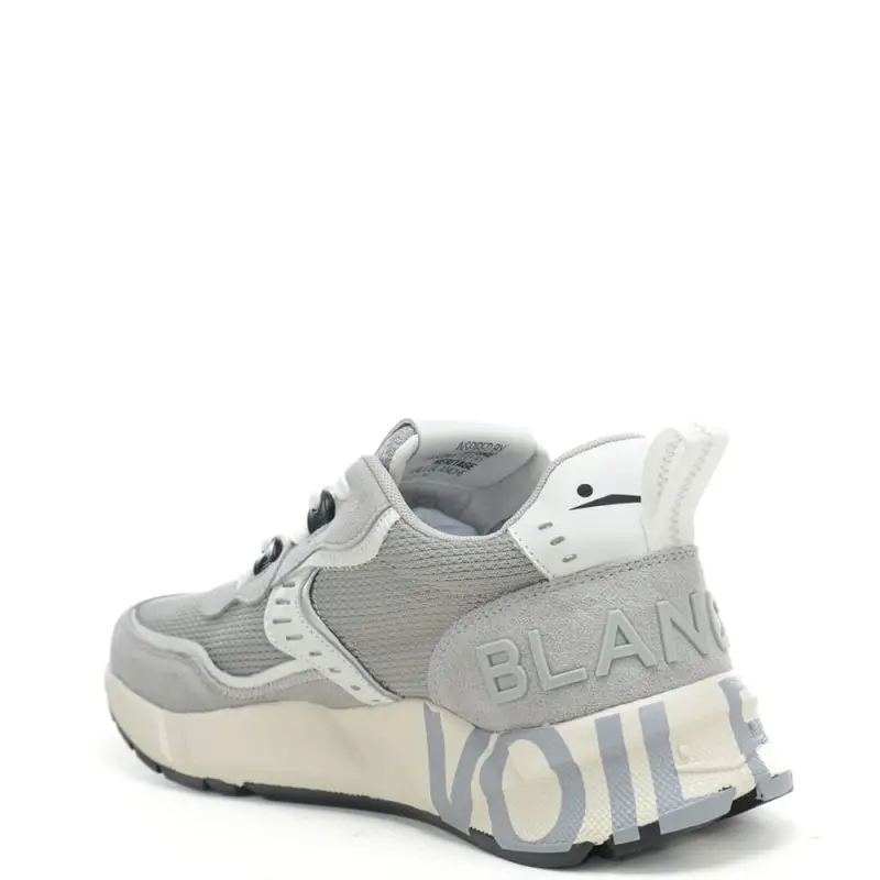 sneakers da uomo club 01 in suede e tessuto tecnico con maxi logo grigio miniatura 3