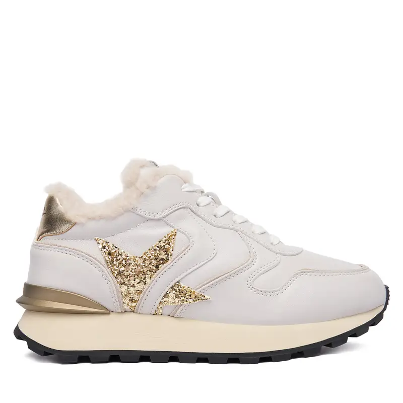 Sneakers Voile Blanche Paris Race Star Fur 2019480-02 Bianco