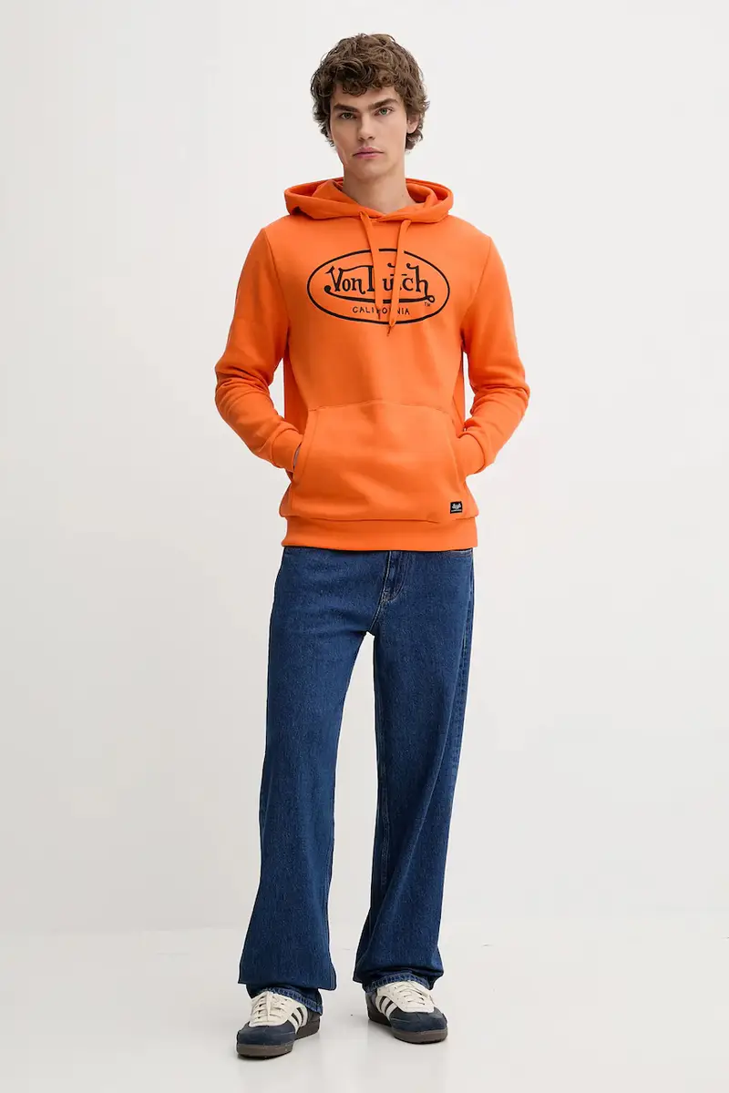 felpa uomo colore arancione con cappuccio VD.1.SWC.BRAND miniatura 2