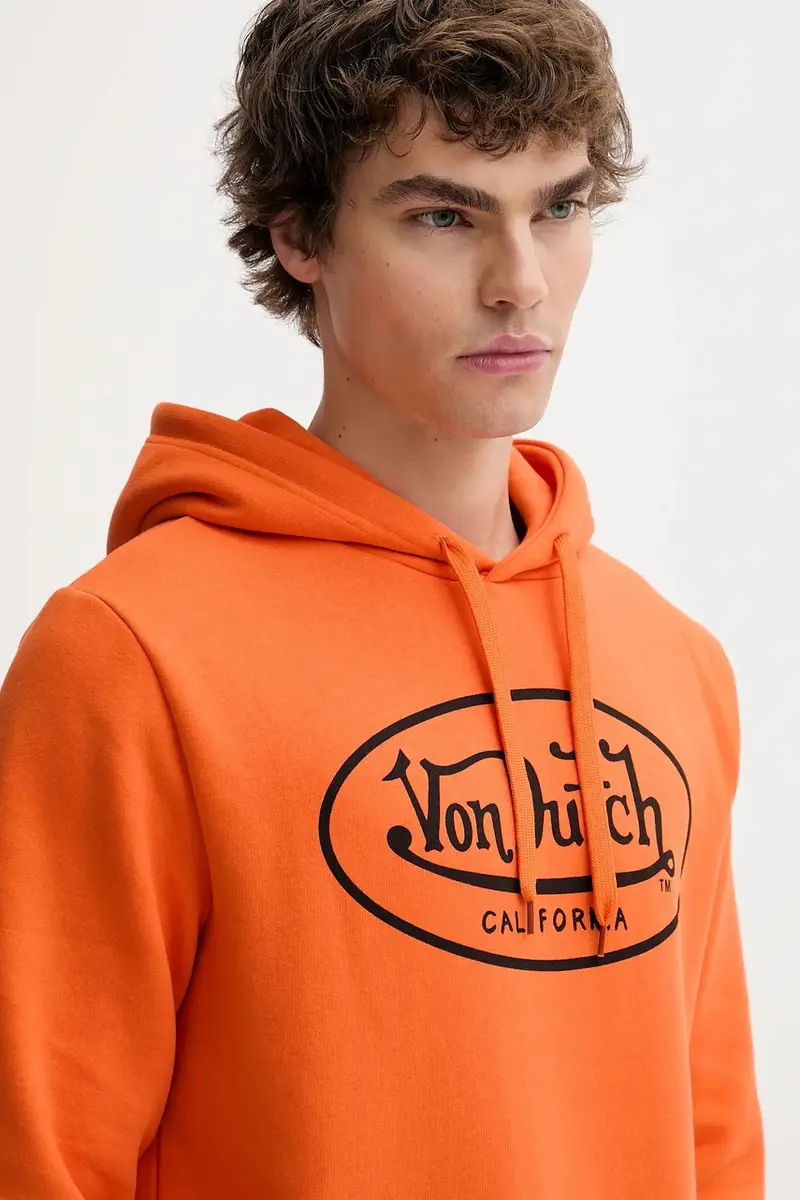 felpa uomo colore arancione con cappuccio VD.1.SWC.BRAND miniatura 4