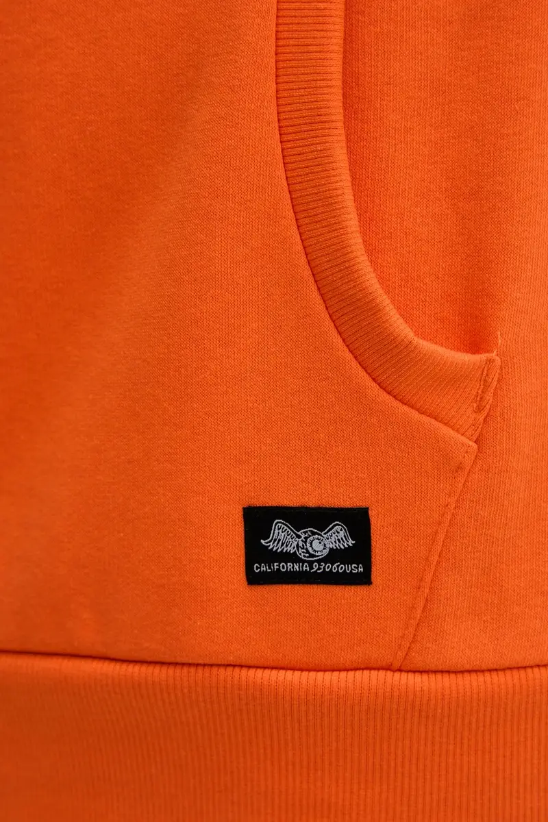 felpa uomo colore arancione con cappuccio VD.1.SWC.BRAND miniatura 5