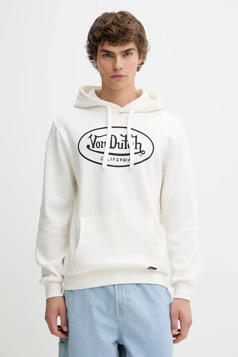 felpa uomo colore bianco con cappuccio VD.1.SWZ.BRAND