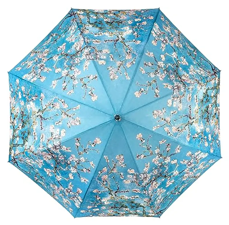 VON LILIENFELD® Ombrello Automatico Vincent van Gogh fiori di mandorlo Arte Classico Lungo miniatura 2