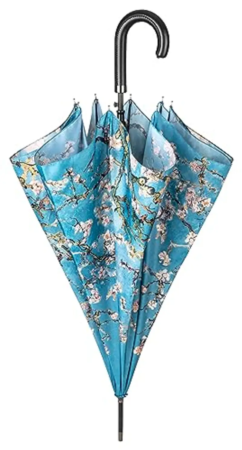 VON LILIENFELD® Ombrello Automatico Vincent van Gogh fiori di mandorlo Arte Classico Lungo miniatura 3