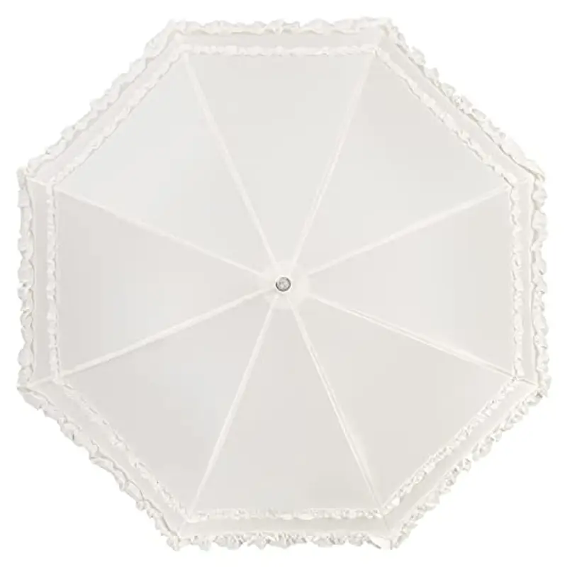 VON LILIENFELD Ombrello da sposa, ombrello e ombrellone Mary, Ecru, 90/90, Classico miniatura 2