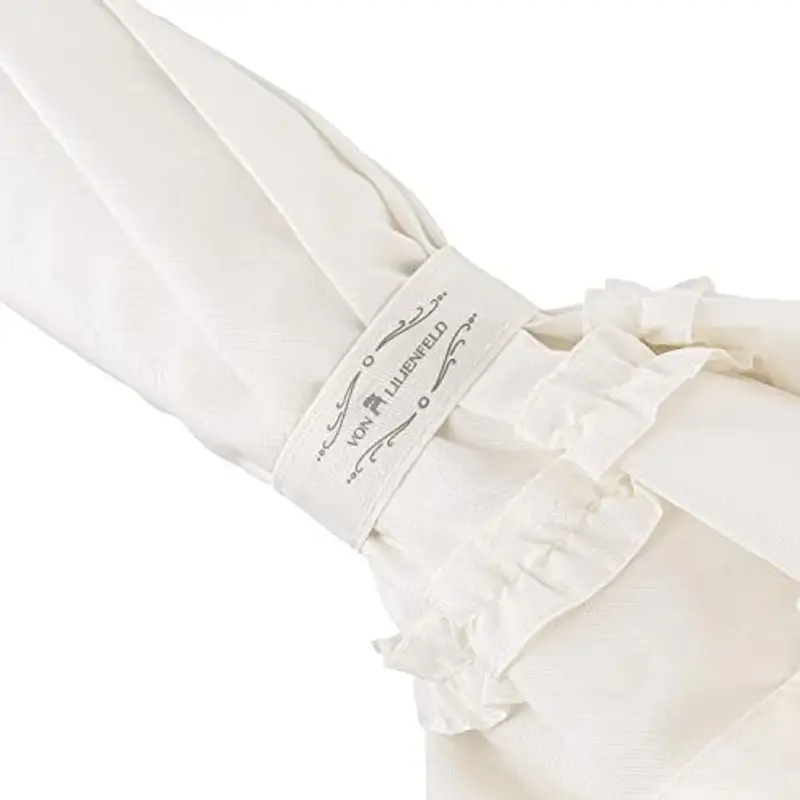VON LILIENFELD Ombrello da sposa, ombrello e ombrellone Mary, Ecru, 90/90, Classico miniatura 3