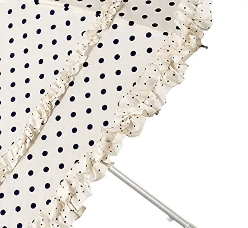 VON LILIENFELD® Ombrello Parasole Sposa Apertura Automatica Antivento Donna Mary crema con punti miniatura 2