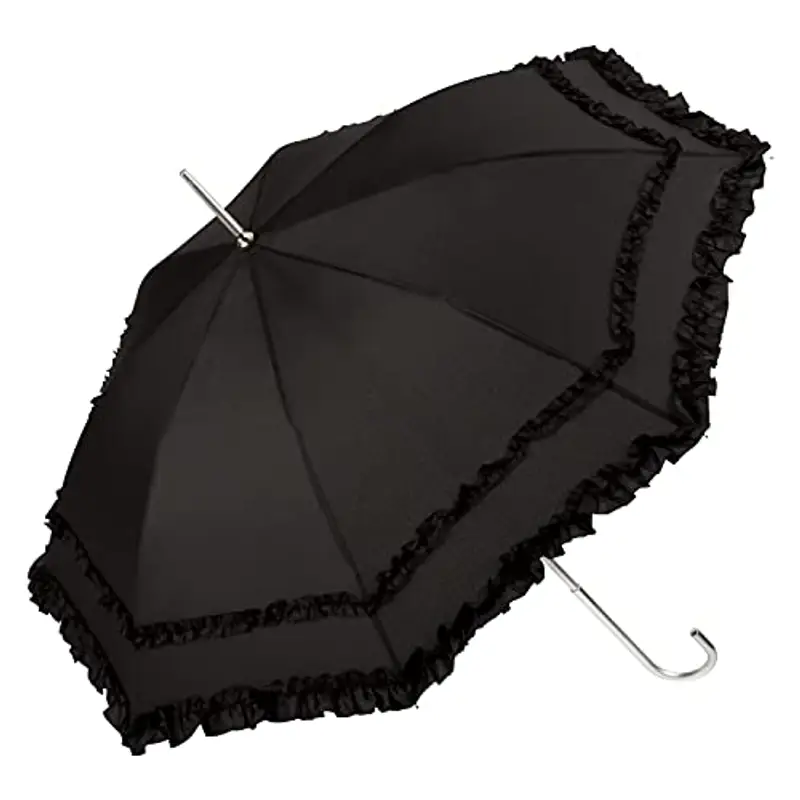 VON LILIENFELD® Ombrello Parasole Sposa Apertura Automatica Antivento Donna Mary nero