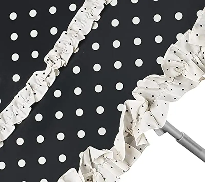 VON LILIENFELD® Ombrello Parasole Sposa Apertura Automatica Antivento Donna Mary (nero con punti) miniatura 2