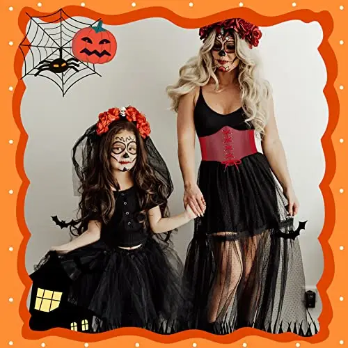 VONMELLI Corsetto Donna Pizzo in Vita Cintura Elastica Donna con Fascia Larga Retrò Legata Corsetto Moda Ampia Legato miniatura 2