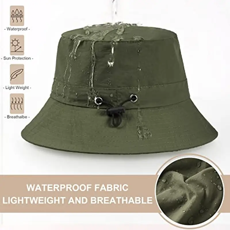 Voqeen Cappello da Pescatore Uomo Donna Anti UV Estivo Outdoor Traspirante e Impermeabile Unisex Pieghevole Cappello da Sole per Pesca Campeggio Giardinaggio Trekking miniatura 3
