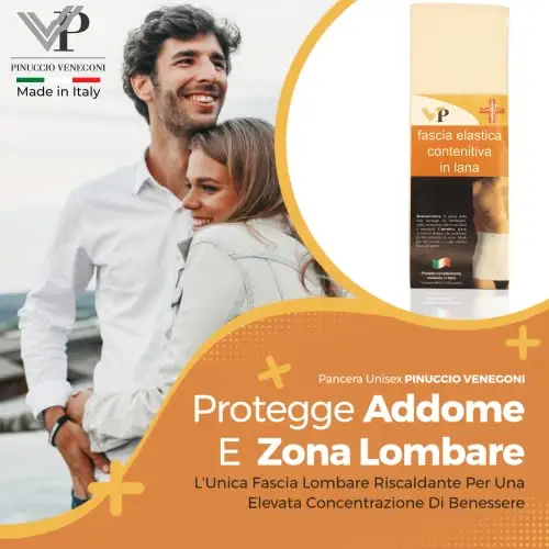 VP PINUCCIO VENEGONI Fascia Lombare Uomo Donna in Lana Riscaldante | Contenitiva Made in Italy, H 31 cm miniatura 2