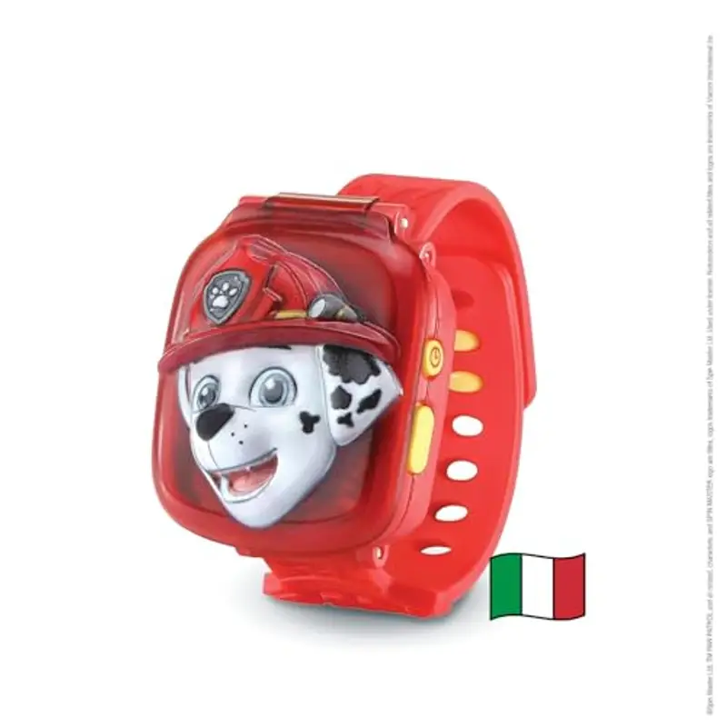 VTech PAW Patrol - Orologio Interattivo di Marshall, Orologio per Bambini con 4 Giochi, Schermo a Colori, Inclusa Voce di Ryder, Funzione Sveglia e Timer, Lingua Italiana, Batterie Incluse, 3-7 Anni