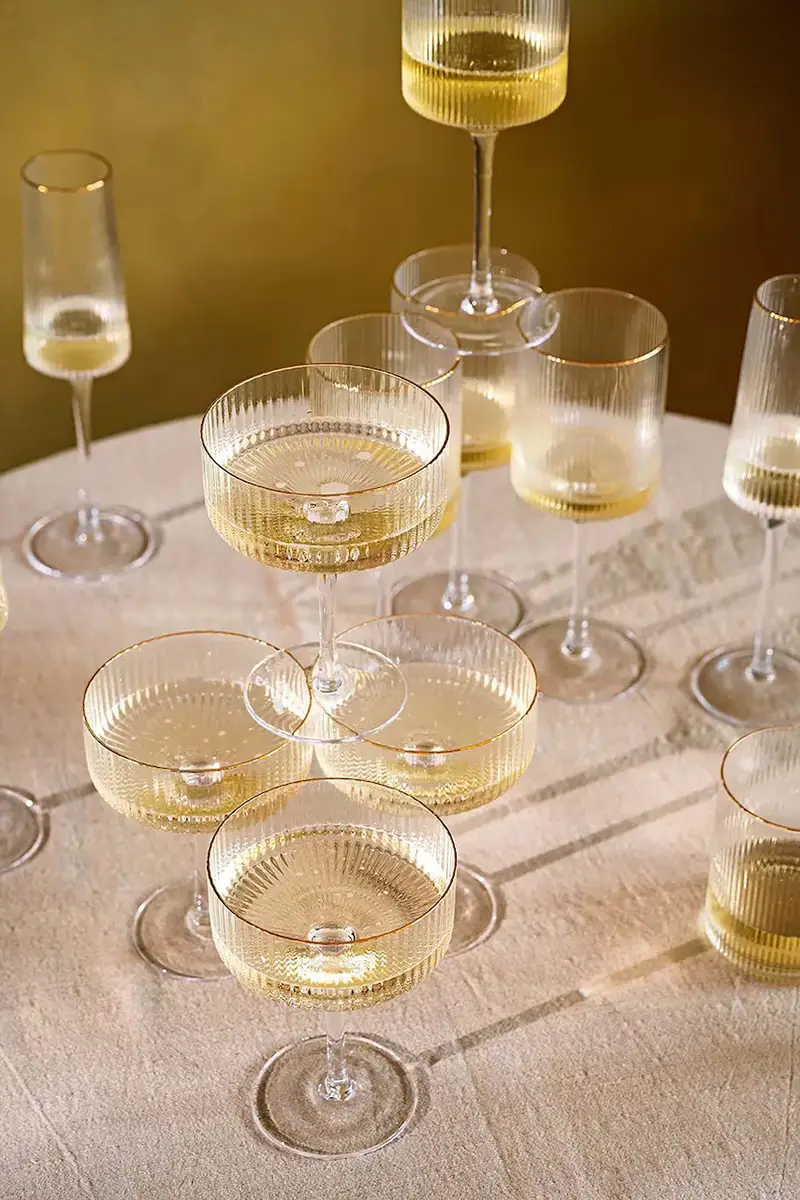 calice per il vino Gold Rim 400 ml Transparente miniatura 3