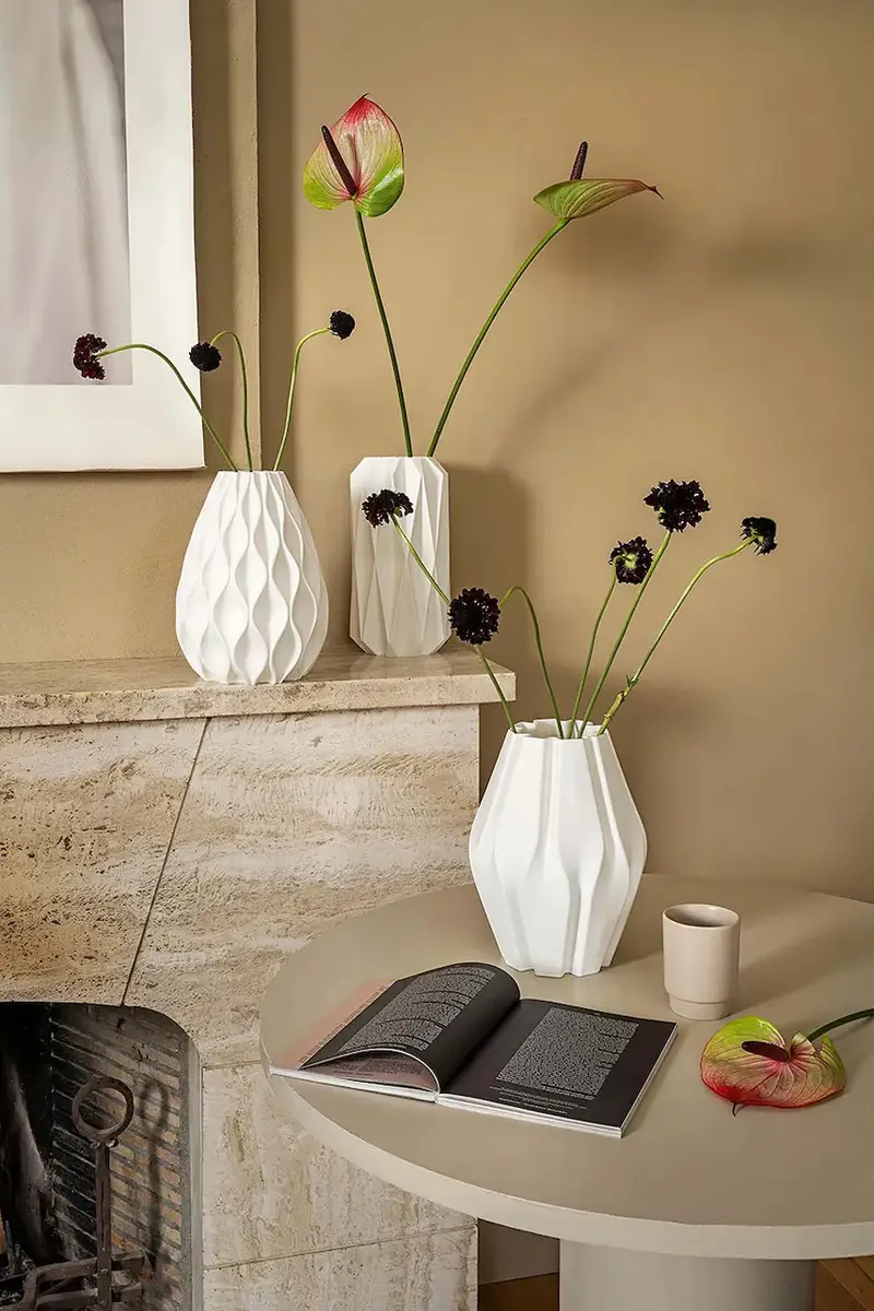 vaso decorativo 3D Print Diamond 15 x 29, 5 cm Bianco miniatura 2