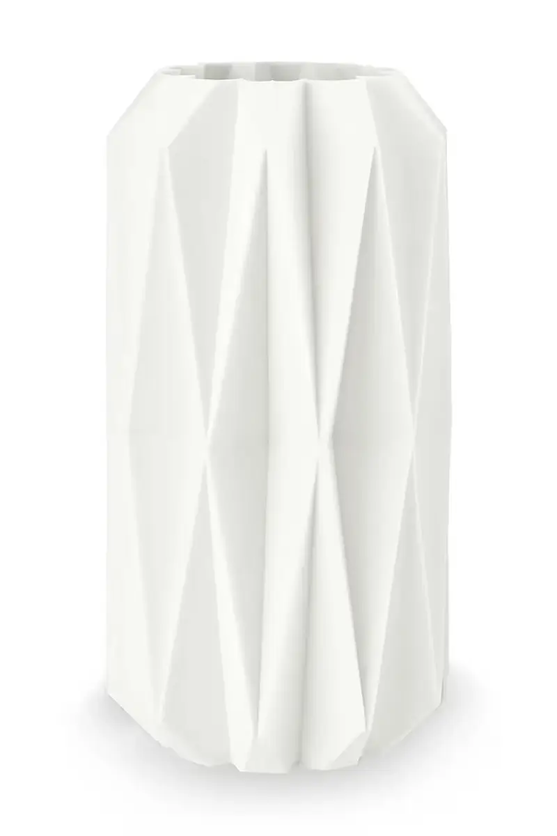 vaso decorativo 3D Print Diamond 15 x 29,5 cm Bianco