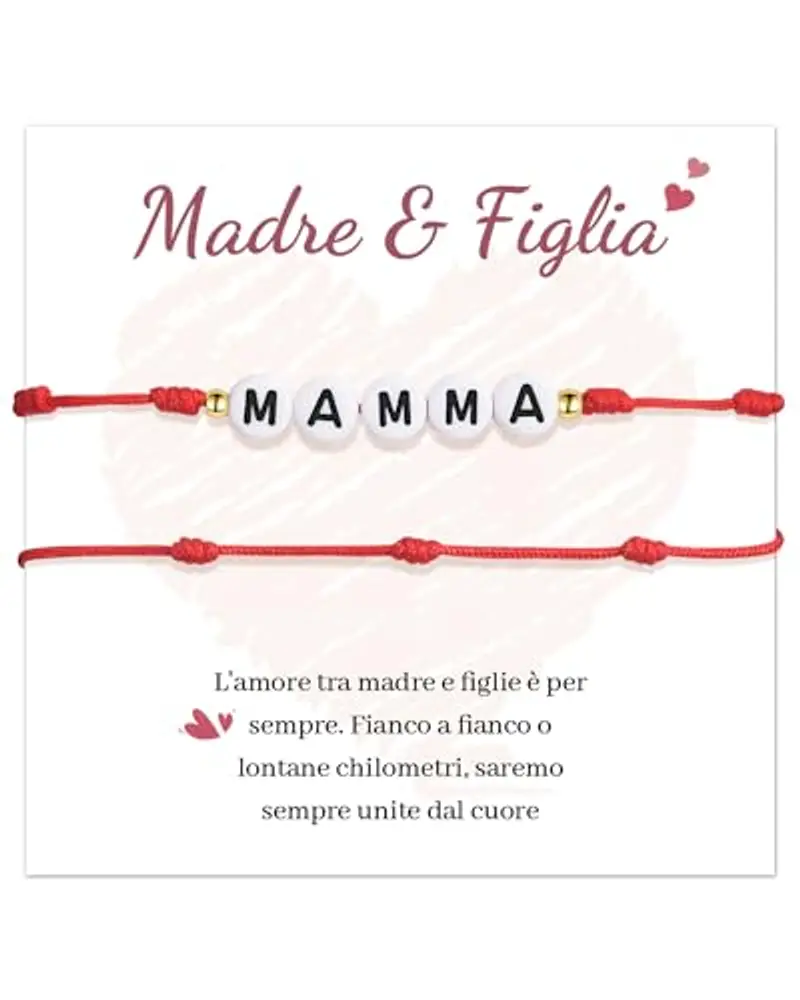 VU100 Bracciale Madre Figlia Regalo Madre Figlia Regalo di Compleanno per Mamma Figlia 7 Nodi di Protezione Fortunata