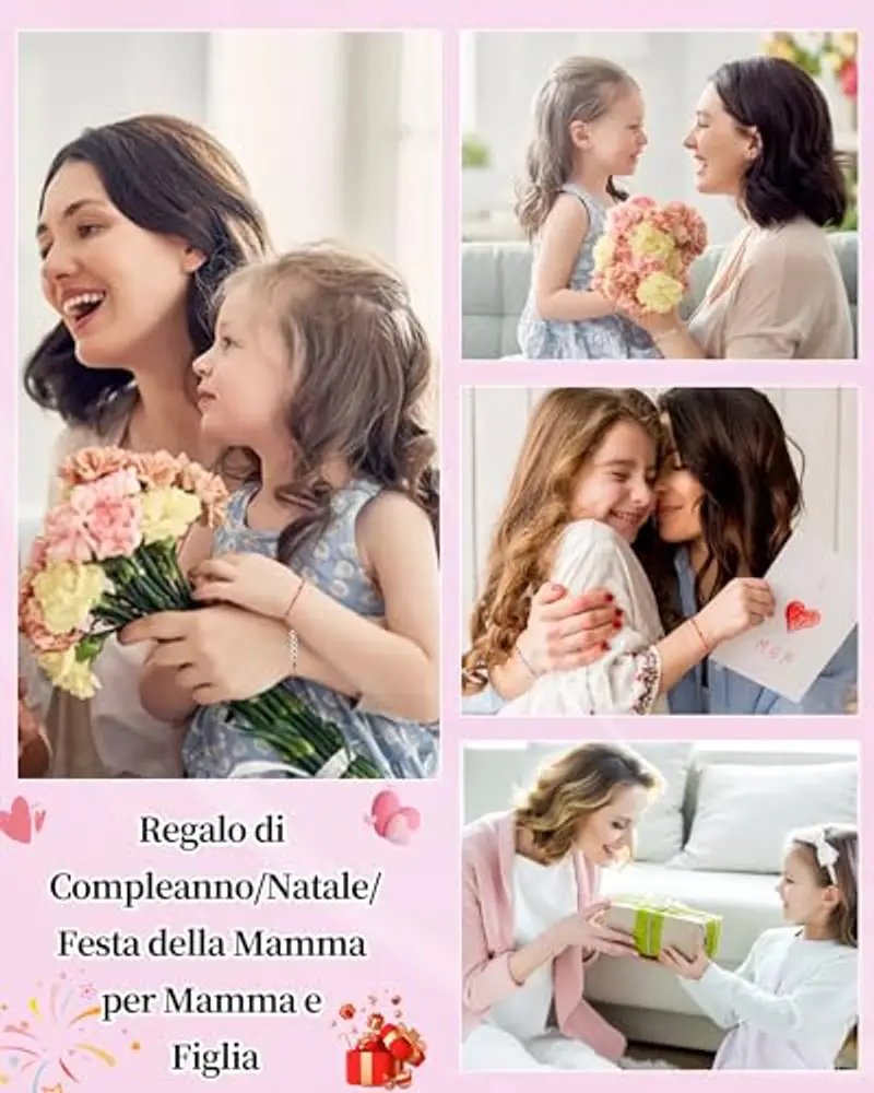 VU100 Bracciale Madre Figlia Regalo Madre Figlia Regalo di Compleanno per Mamma Figlia 7 Nodi di Protezione Fortunata miniatura 2