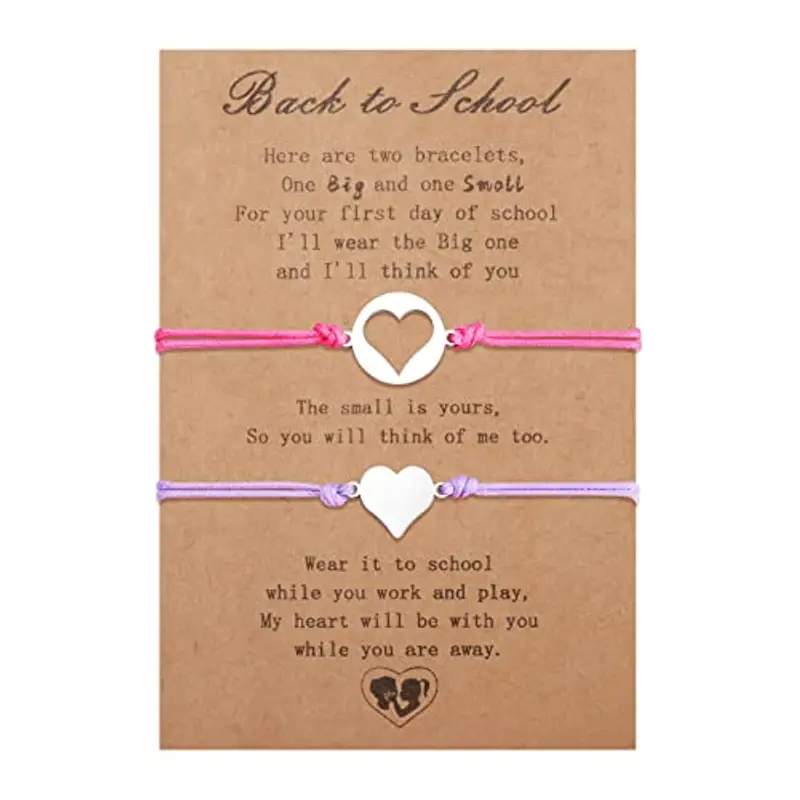 VU100 Regalo di 2 pezzi per il ritorno a scuola, regalo per il primo giorno di scuola, adorabile braccialetto per