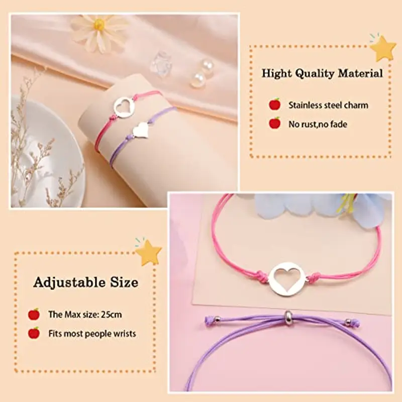 VU100 Regalo di 2 pezzi per il ritorno a scuola, regalo per il primo giorno di scuola, adorabile braccialetto per miniatura 3