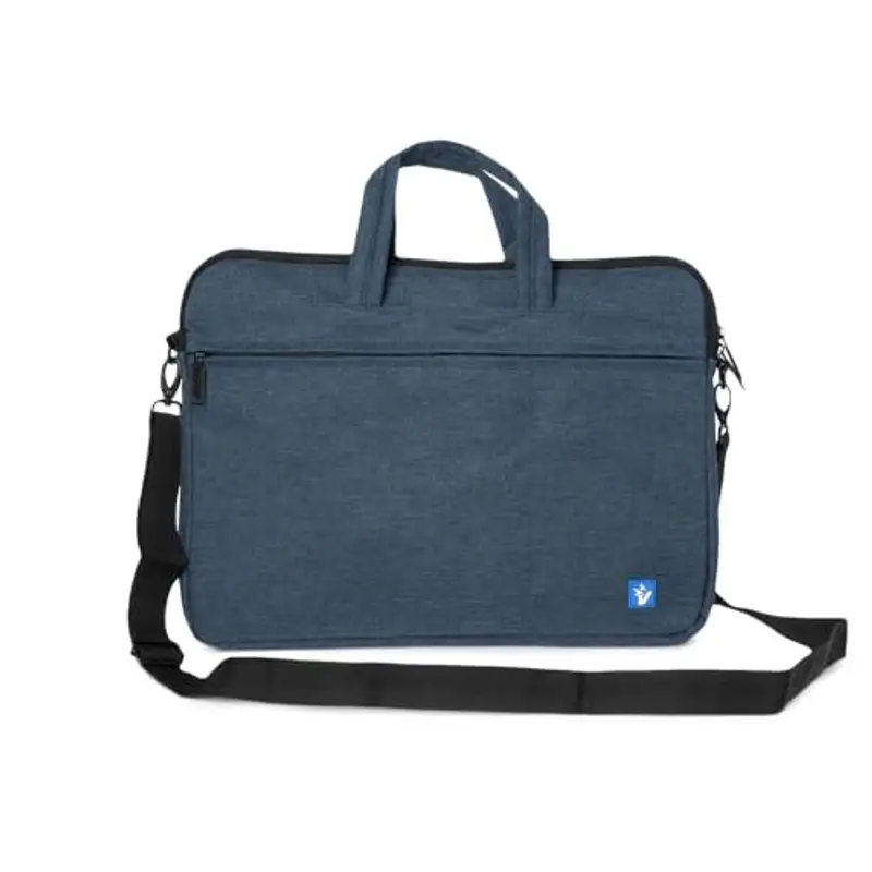 VulTech Borsa Tracolla Laptop 15-15, 6", Custodia PC Compatibile con MacBook Pro/Air, HP, Lenovo, Dell, Asus – Vano Imbottito, Tasca Frontale, Fascia per Trolley, Tracolla Rimovibile, blu miniatura 2