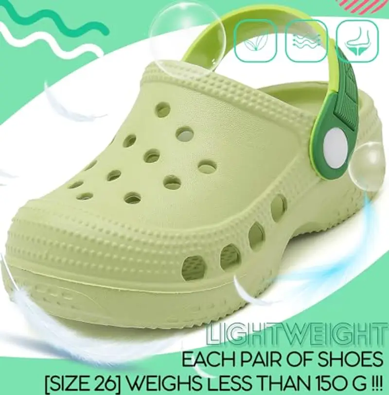 Vunavueya Ragazzi Zoccolo di Giardino Ragazze Ciabatte Spiaggia Scarpe Sandali Plastica da Mare Estive Sabot da Piscina miniatura 2