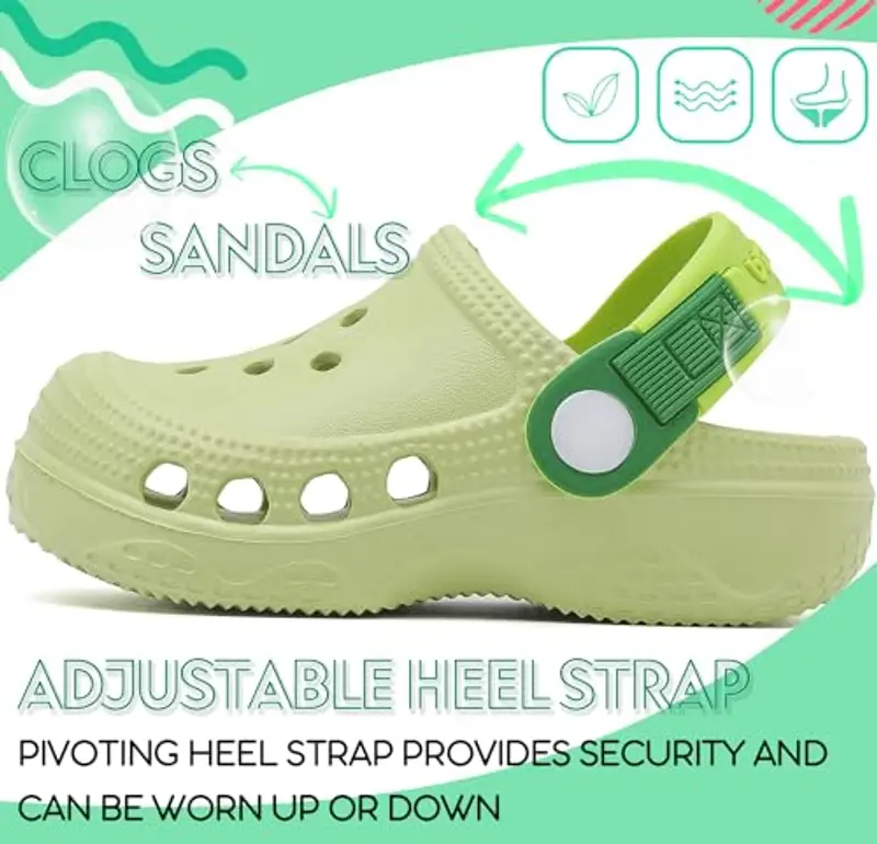 Vunavueya Ragazzi Zoccolo di Giardino Ragazze Ciabatte Spiaggia Scarpe Sandali Plastica da Mare Estive Sabot da Piscina miniatura 3