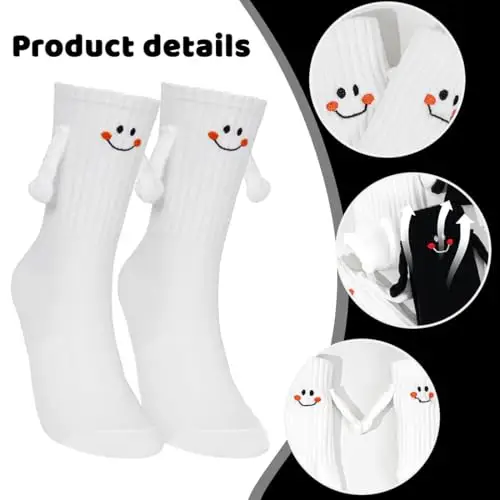 VURYAPI 2 paia di Coppia che si tiene per mano Calzini, calzini for coppia divertenti mano nella mano, Calzini per miniatura 2