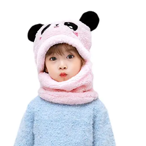 VVXXMO Bambini Inverno Fuzzy Peluche Passamontagna Cappello Cartoon Panda Coniglio Animale Spessa Antivento Copertura