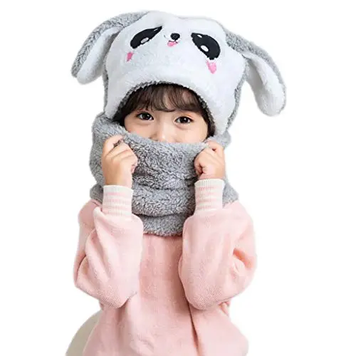 VVXXMO Bambini Inverno Fuzzy Peluche Passamontagna Cappello Cartoon Panda Coniglio Animale Spessa Antivento Copertura miniatura 2