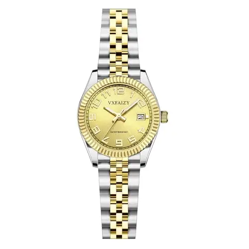 VXFAIZY Orologio da Donna Classico Facile da Leggere con Calendario Resistente All'acqua