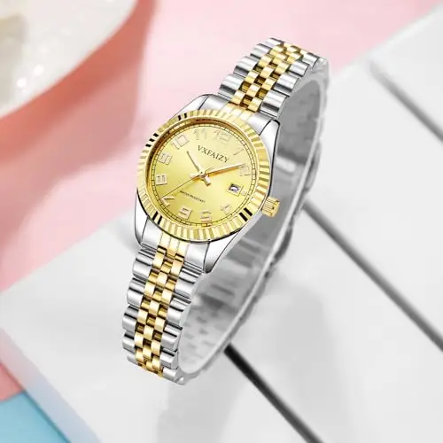 VXFAIZY Orologio da Donna Classico Facile da Leggere con Calendario Resistente All'acqua miniatura 3
