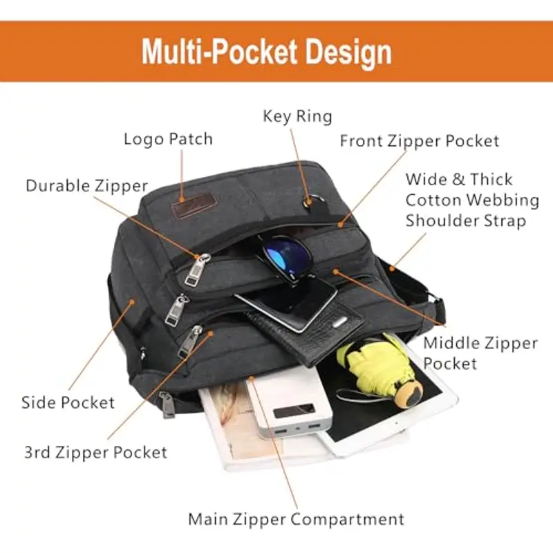 W&G traveler Borsa a tracolla Nero 2149037 miniatura 3