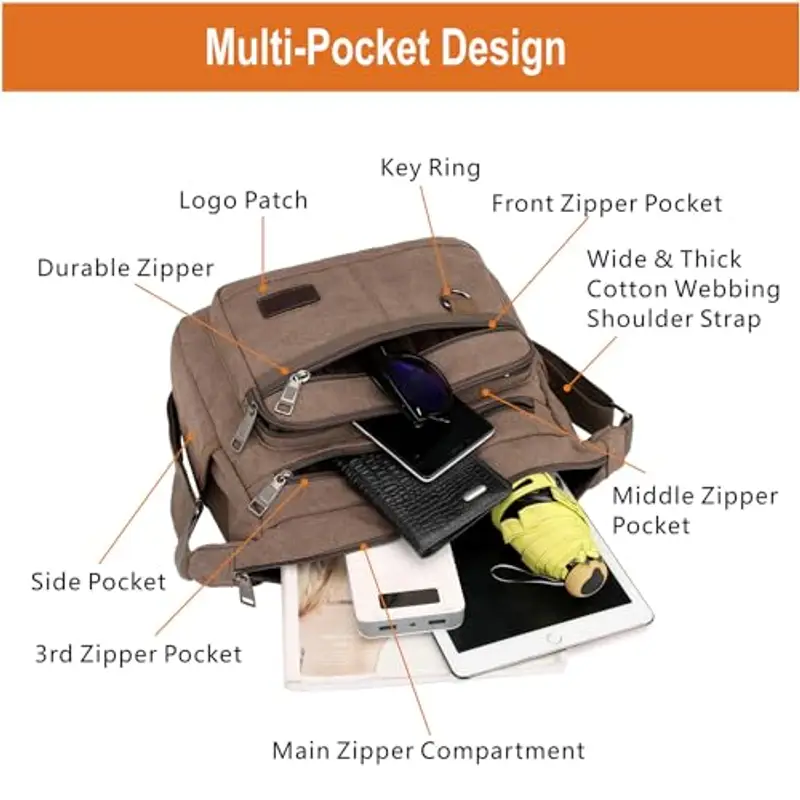 W&G traveler Borsa a tracolla Marrone 2149039 miniatura 3