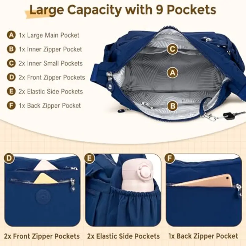 WACCET Borsa a tracolla Donna Blu 1607348 miniatura 3