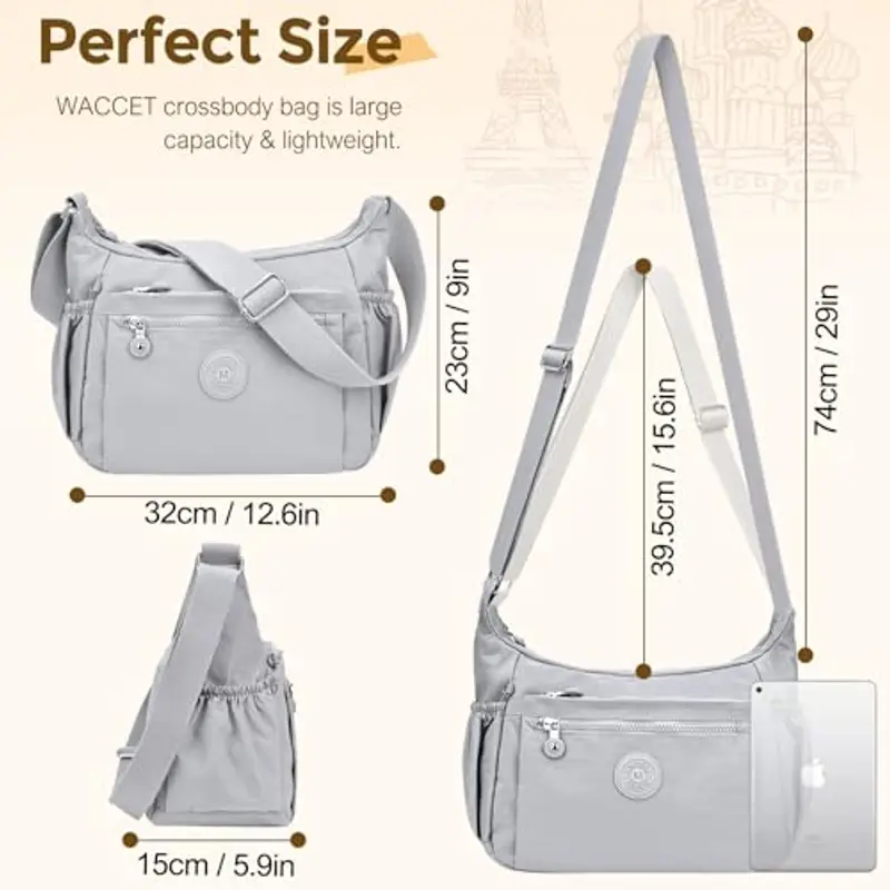 WACCET Borsa a tracolla Donna Grigio 1607349 miniatura 2