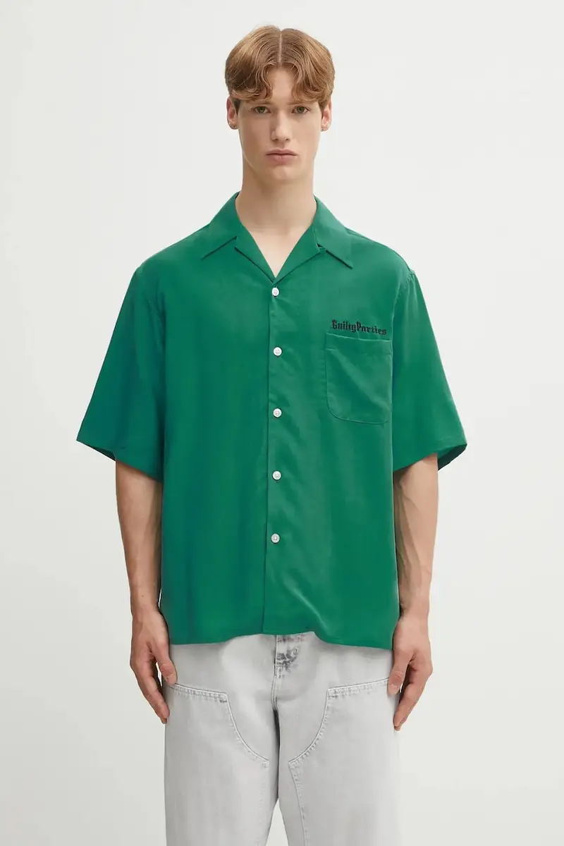 camicia 50'S SHIRT S/S ( TYPE-2 ) uomo colore verde 25SS-WMS-OC06