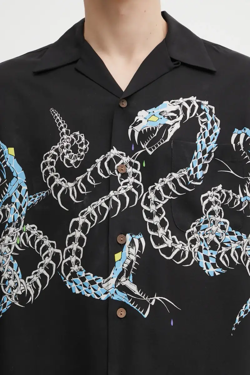 camicia Hawaiian uomo colore nero 25FW-WMS-HI04 miniatura 4