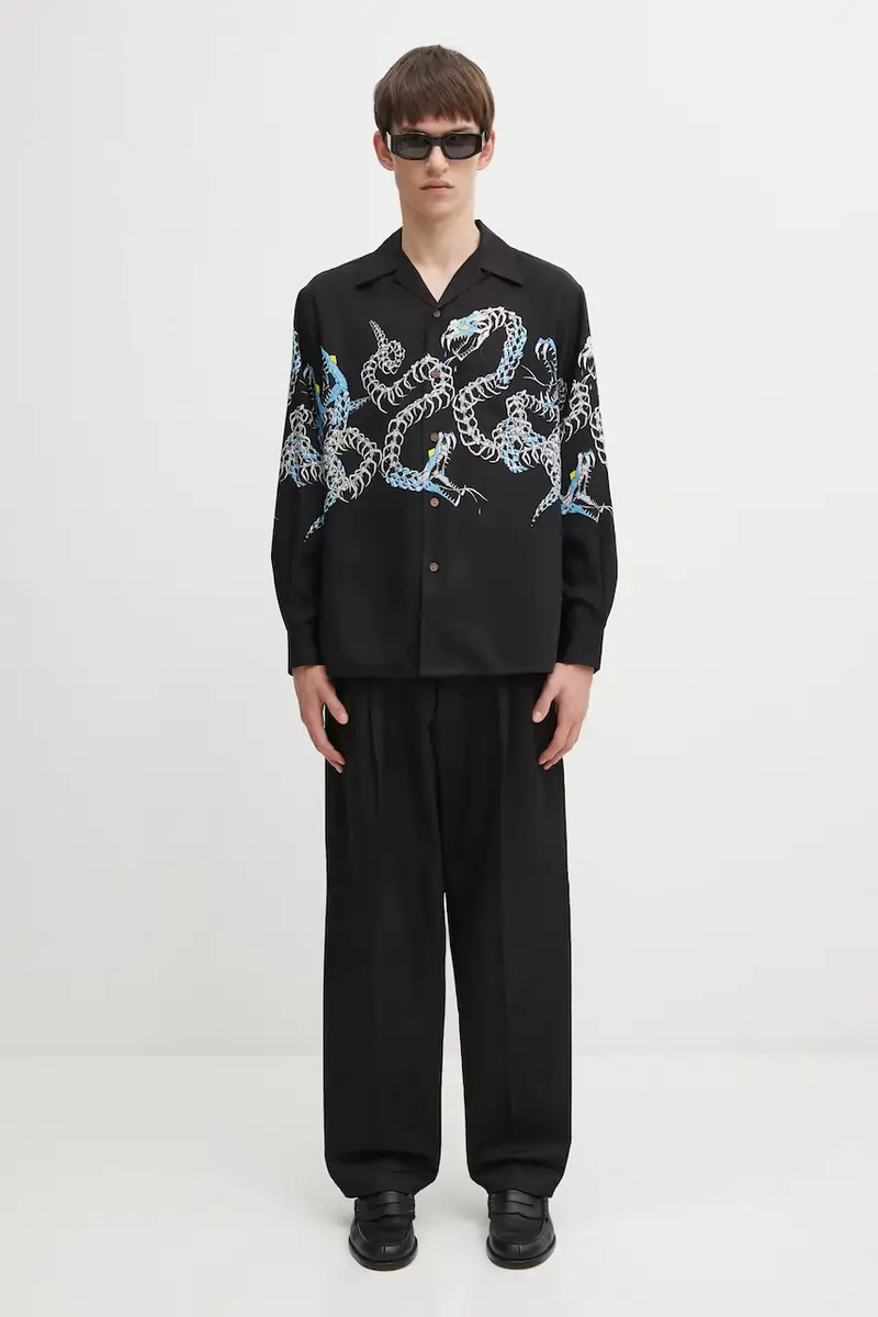 camicia Hawaiian uomo colore nero 25FW-WMS-HI04 miniatura 5