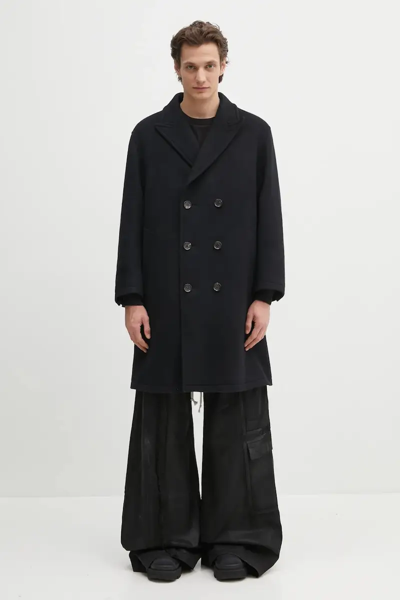 cappotto in lana Double Breasted uomo colore nero 24FW-WMO-CO02