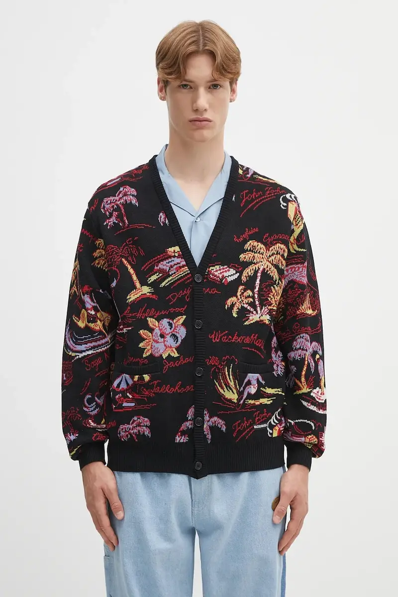 Wacko Maria Cardigan Uomo Nero 2257129